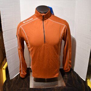 NWT Columbia Golf Men's SM 1/4 Zip Pullover Long Sleeve Orange Omni Wick/Shade